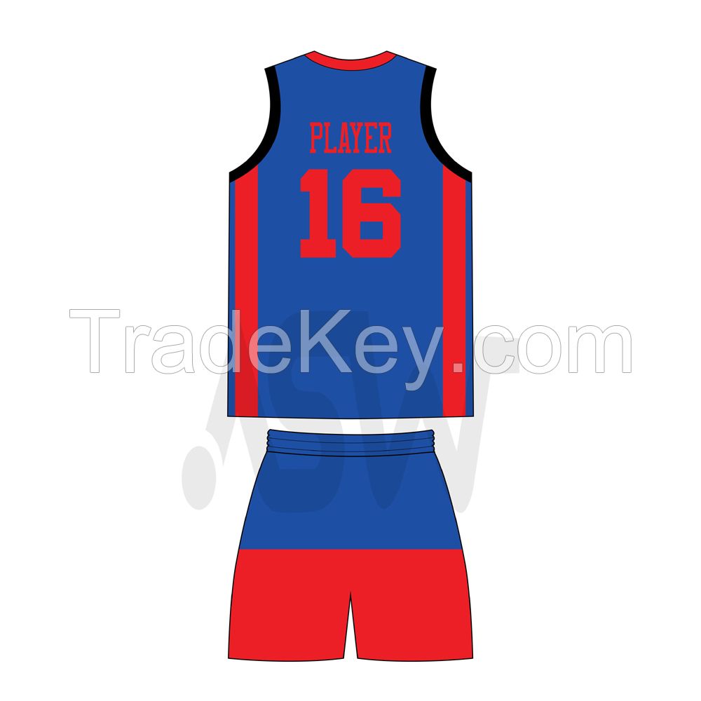 Custom design 100% Polyester Men's Basketball Uniform