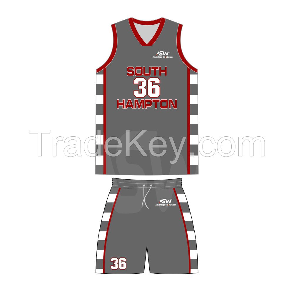 Best Design Men Basketball Uniform Set Sublimated Basketball Uniform