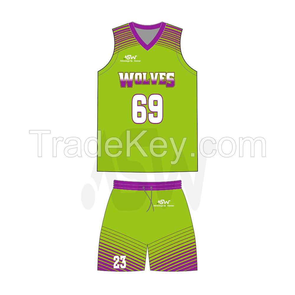 Customized logo quick dry breathable plus size men Basketball Uniform