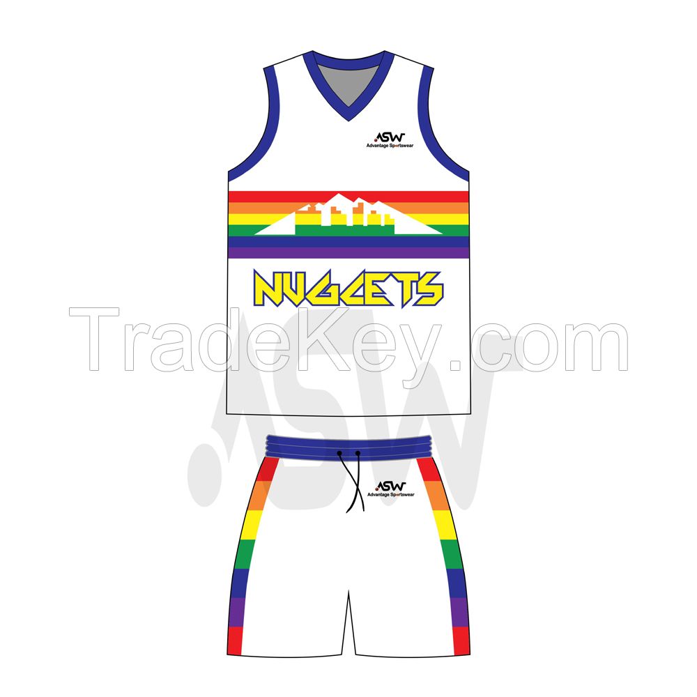 2022 USA College Club Sublimation Printed Uniform Breathable Team Plain Training Vest Embroidered Men's Basketball uniform