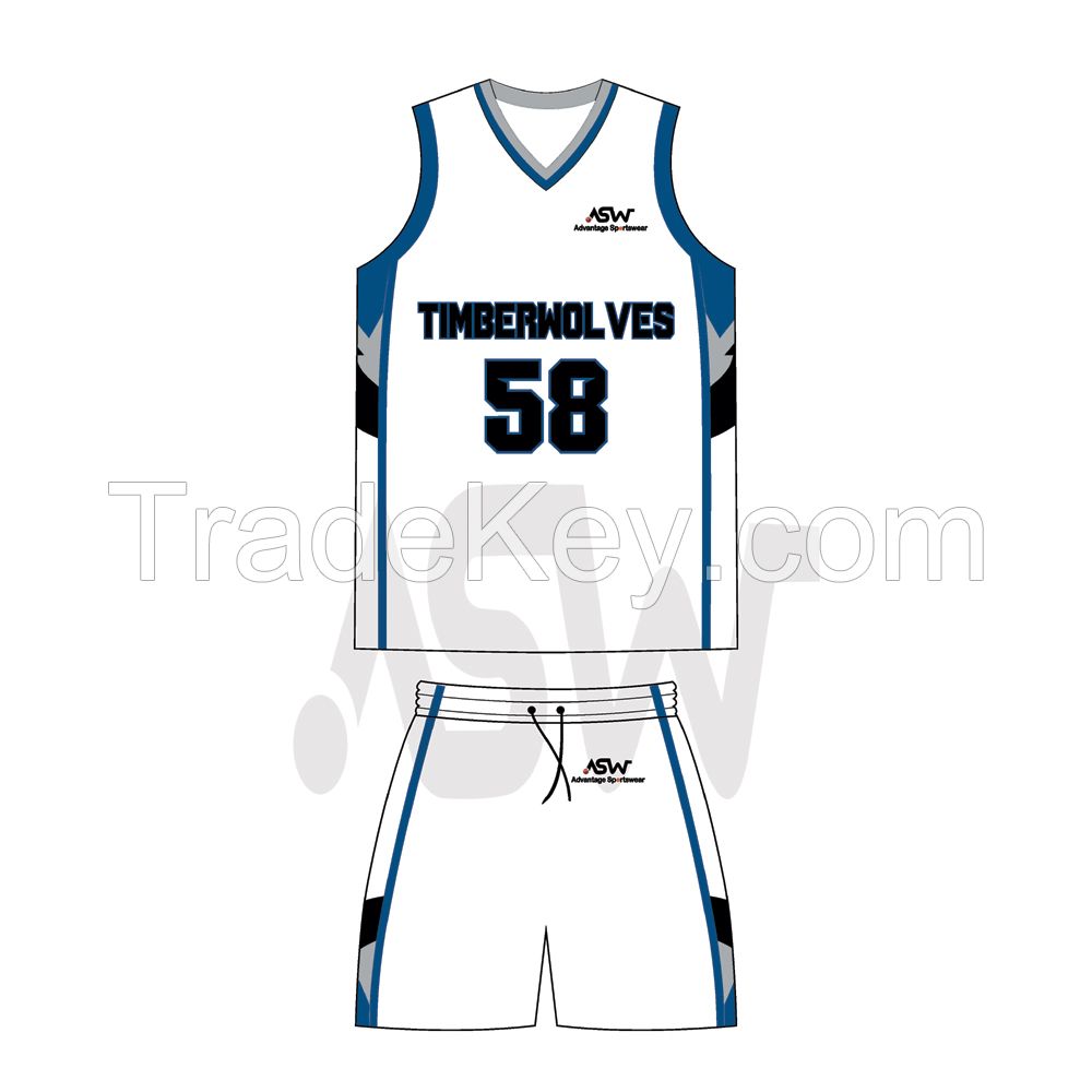 Manufactured Custom set Print Logo Design Basketball Jersey Basketball Uniform And Shorts Set Uniforms