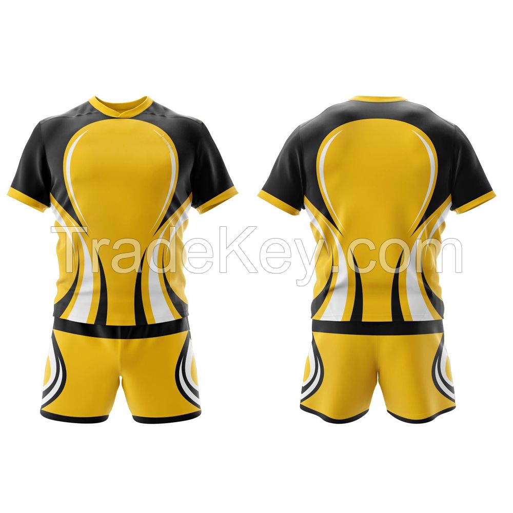 100% polyester sublimated men rugby jersey rugby uniform