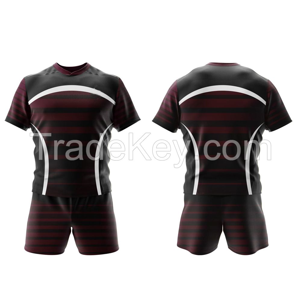 100% polyester sublimated men rugby jersey rugby uniform 