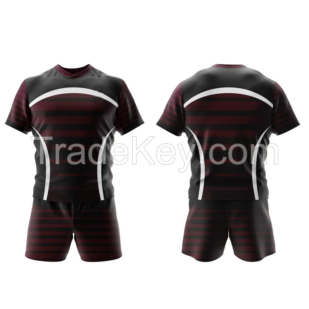100% polyester fabric digital print men rugby team uniform 2022