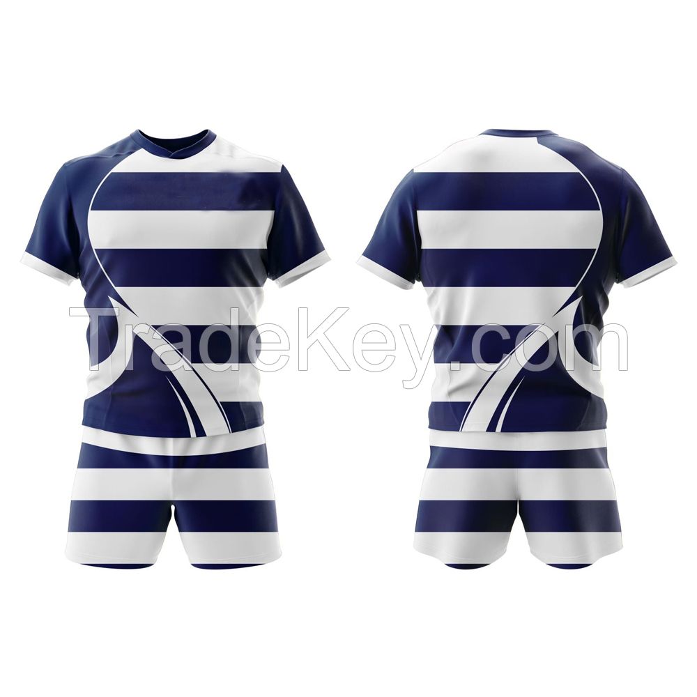 Custom top quality new design team sport club quick dry Sublimated rugby uniform 