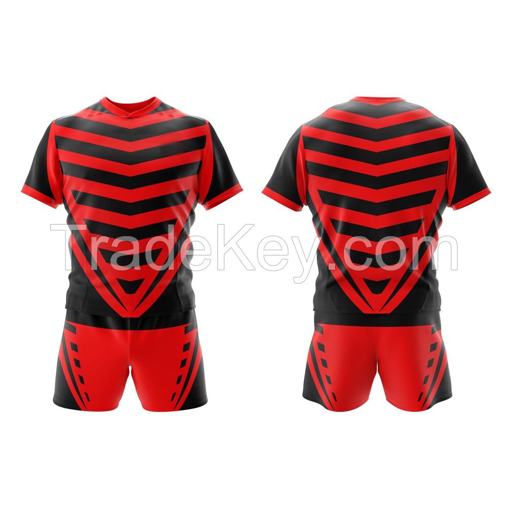 100% polyester sublimated men rugby jersey rugby uniform