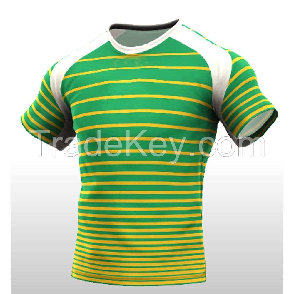 Custom full sublimation Short sleeve men rugby team jersey with low MOQ
