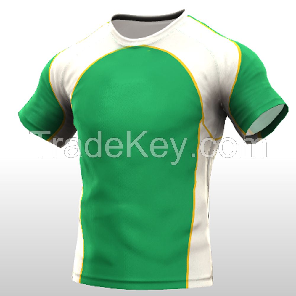 Custom full sublimation Short sleeve men rugby team jersey with low MOQ 