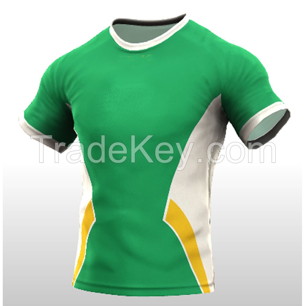 Tight fit professional training sublimated men rugby jersey