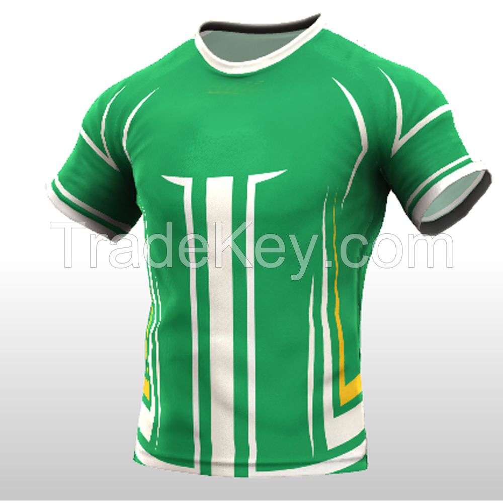 Fully sublimation league practice rugby shirt custom blank plain rugby jerseys