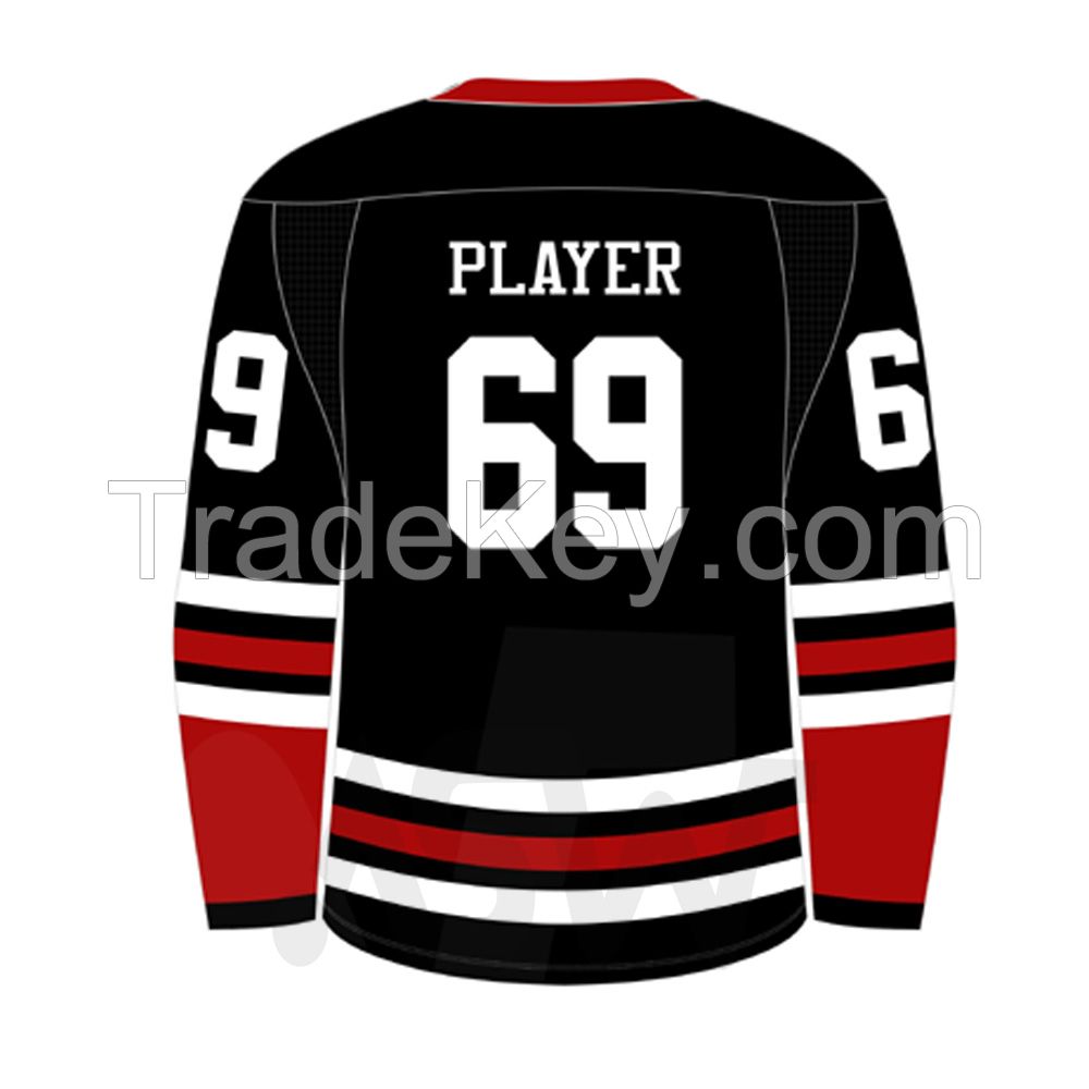 Custom Training Ice Hockey Jerseys With Name Number Polyester Fabric Ice Hockey Jersey Wear