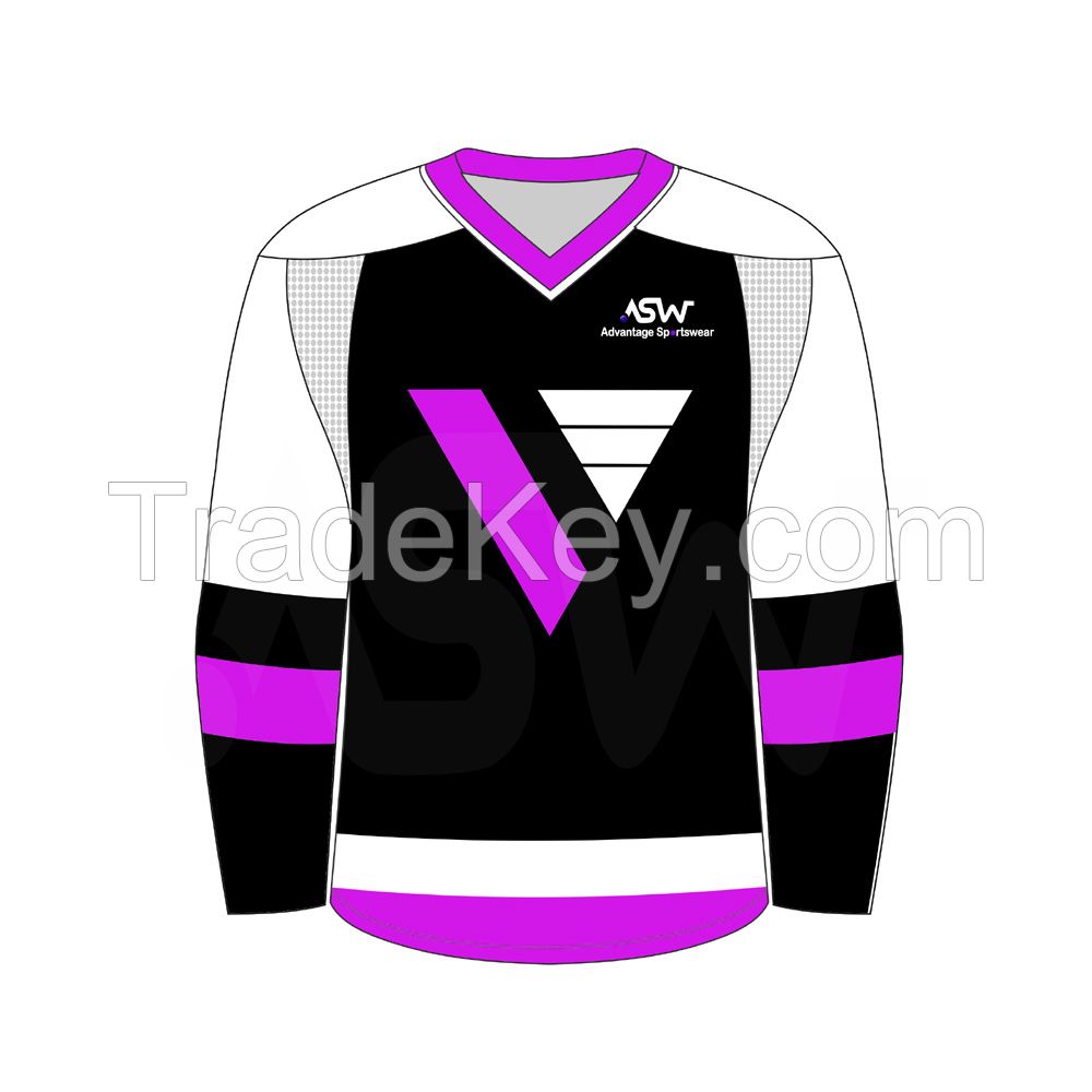 Custom print team name number ice hockey jersey quick dry fabric ice hockey jersey