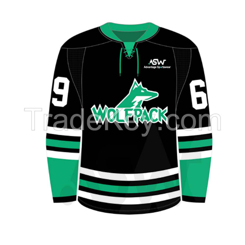 Custom Training Ice Hockey Jerseys With Name Number Polyester Fabric Ice Hockey Jersey Wear