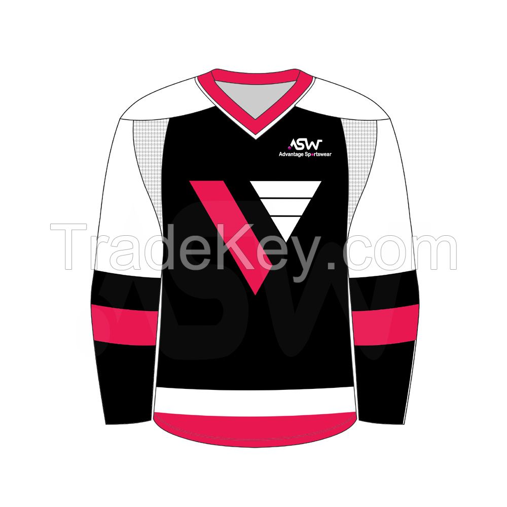 Sublimation hockey training practice jersey cheap filed custom ice hockey shirts 