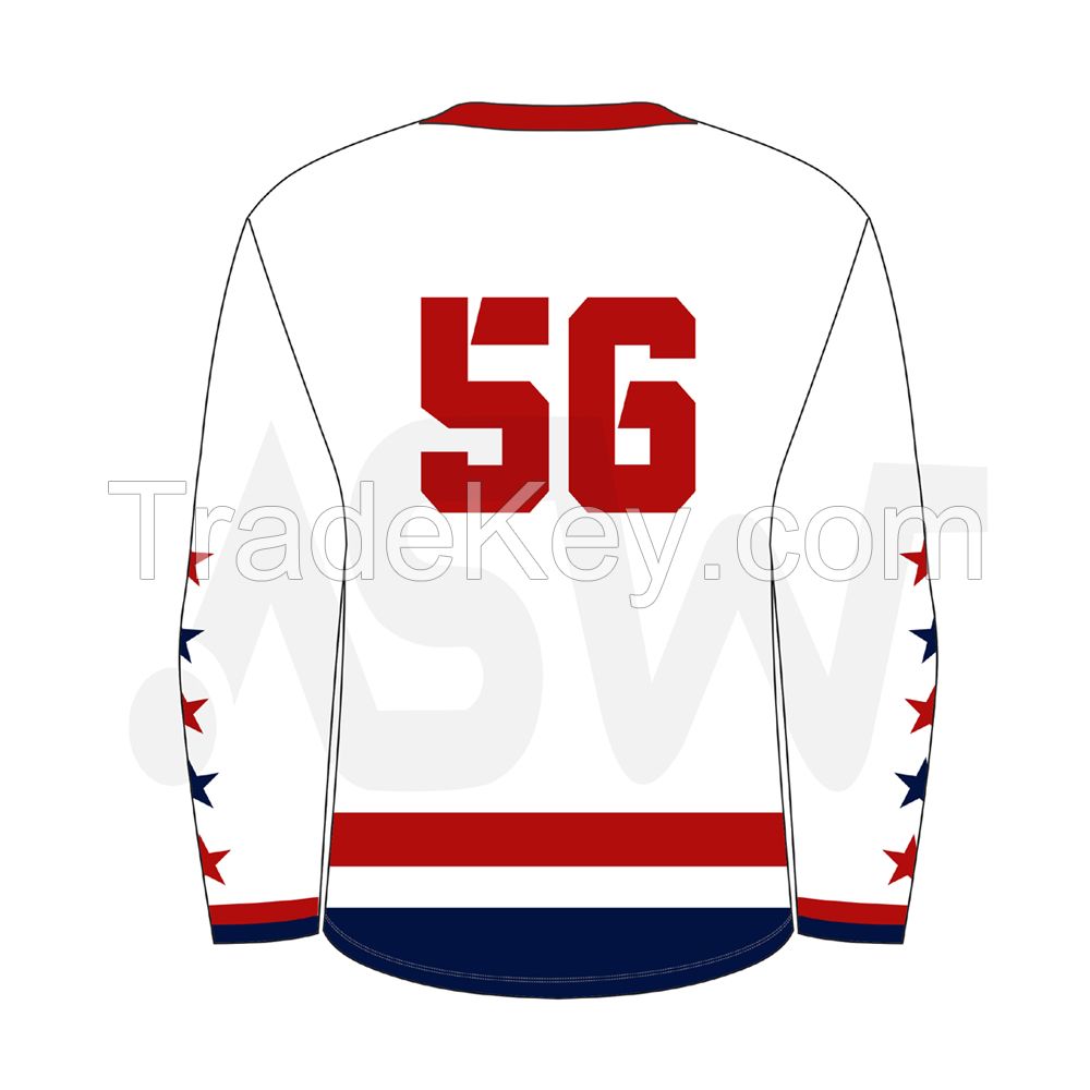 Wholesale Custom Sublimation Printed Team Hockey Jersey Top Sale Blank Ice Hockey Jersey