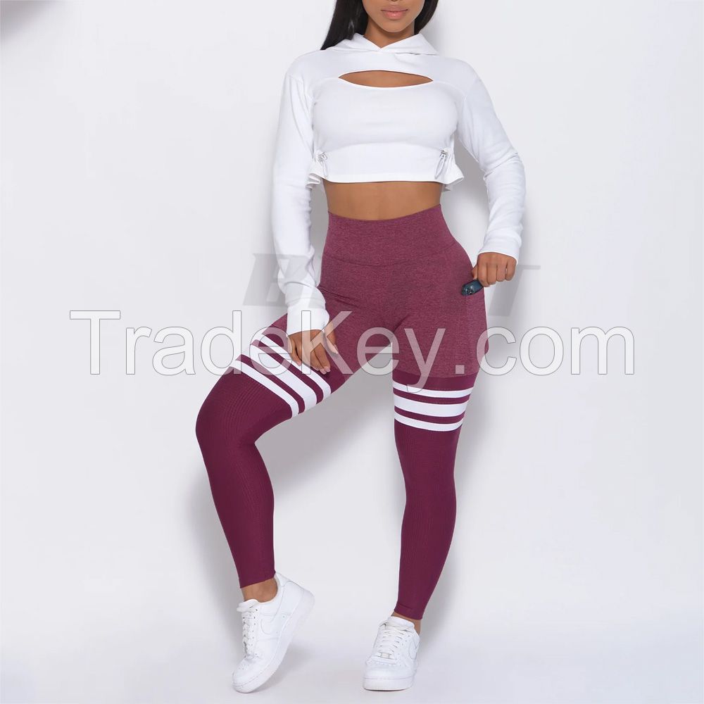 Good Quality Fitness Women Workout Hoodies Top Long Sleeve Top Ladies Gym Wears