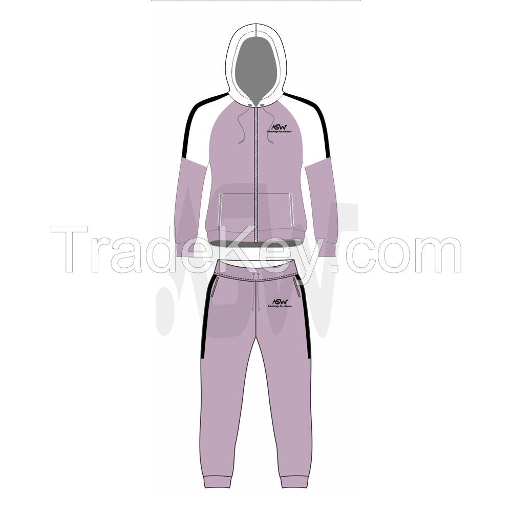 2 Pieces Crew Neck Tracksuits Blank Men Wholesale Fitted Sweat suit