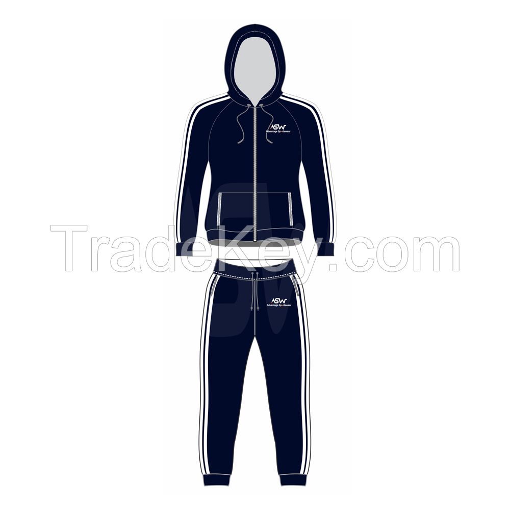 ASW-785 Custom Logo Tech Fleece Men Slim Fit Sports GYM Hooded sportswear Hoodie Joggers fitness Tracksuit Set