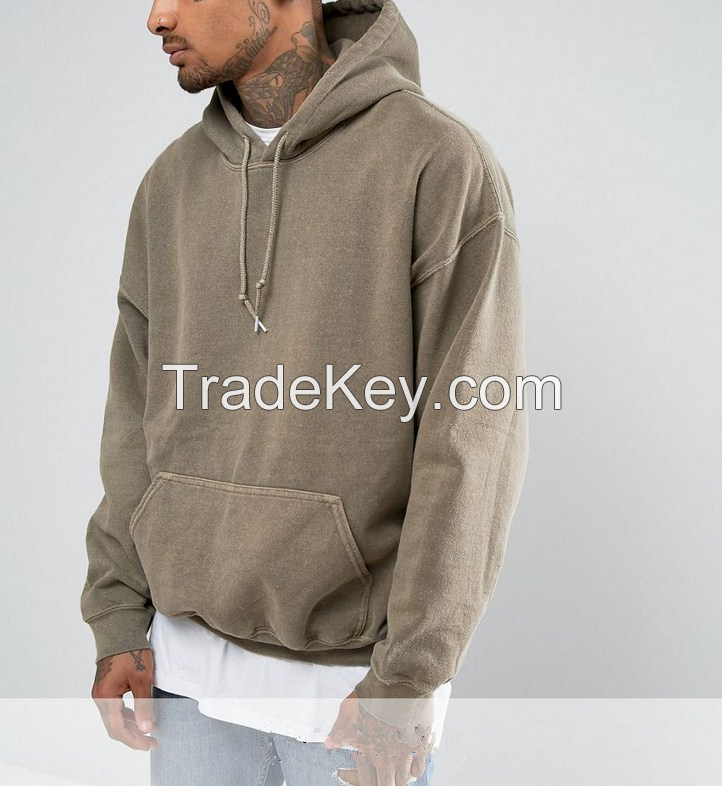 Men blank surface stone wash hoodies with oversized design