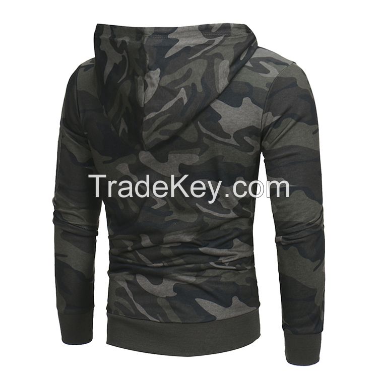 Wholesale custom sublimation printing green blank camo hoodies men