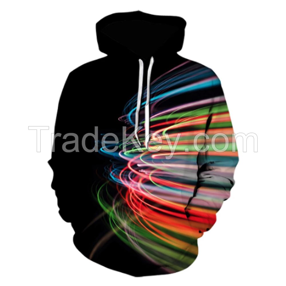 Hot sale 3D printed plus size men's hoodies Custom breathable unisex hoodies