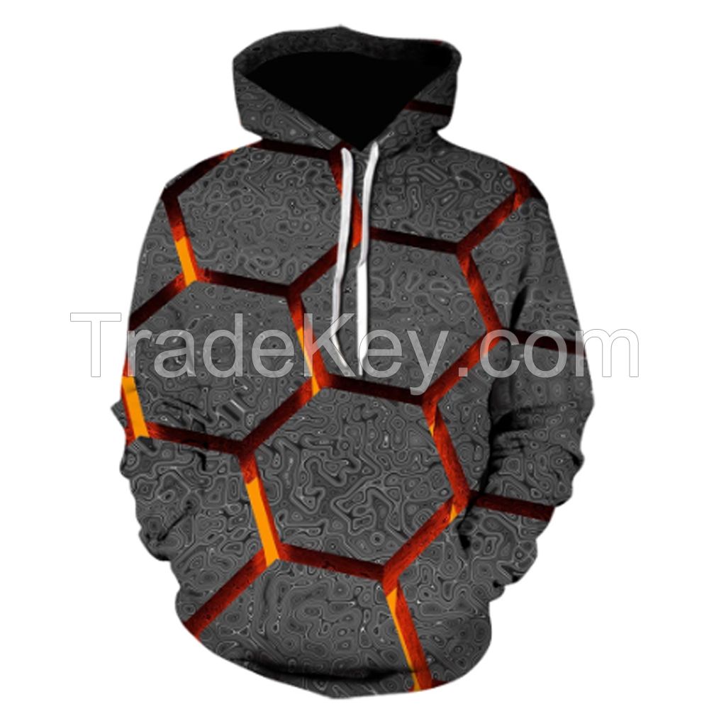 Hot sale 3D printed plus size men's hoodies Custom breathable unisex hoodies