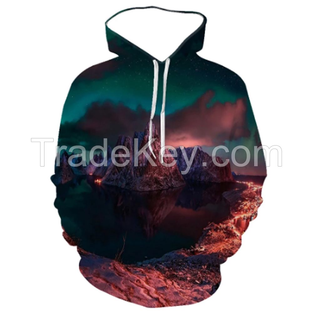 Oversized Pullover Men Sublimation Printing 3d Hoodies