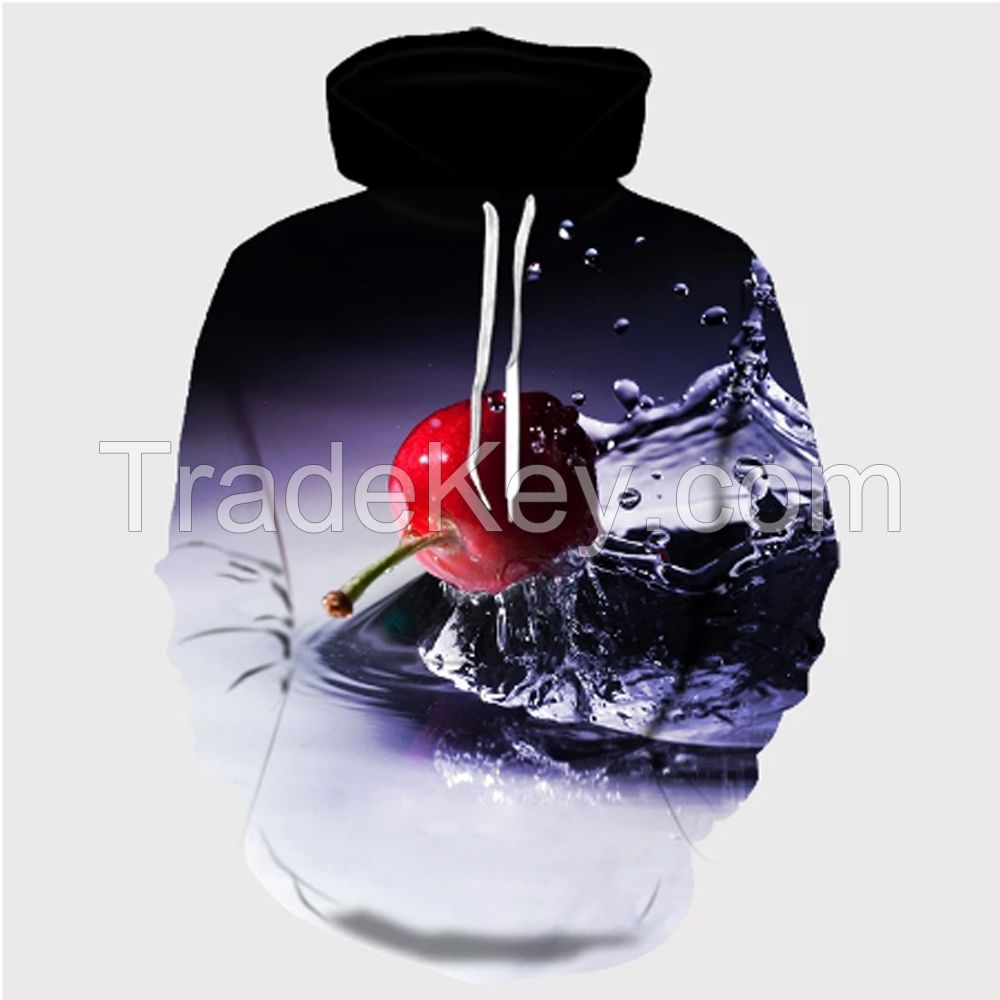 Custom Logo 3D Printed Hoodie Oversize Pullover Washed Polyester Men Streetwear Sublimation Sweatshirt Hoodies