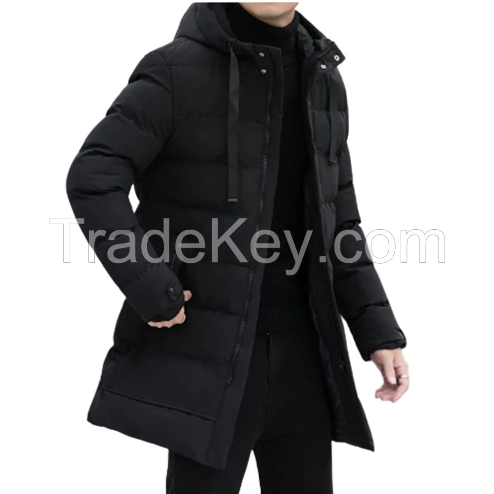 OEM Custom Winter Men Long Puffer Coat Bubble Warm Padding Puffy Jacket