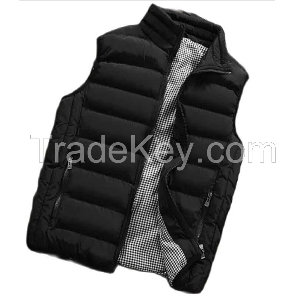 Wholesale custom style 2023 men's sweaters sleeveless quilting puffer jackets Vest winter cotton jacket