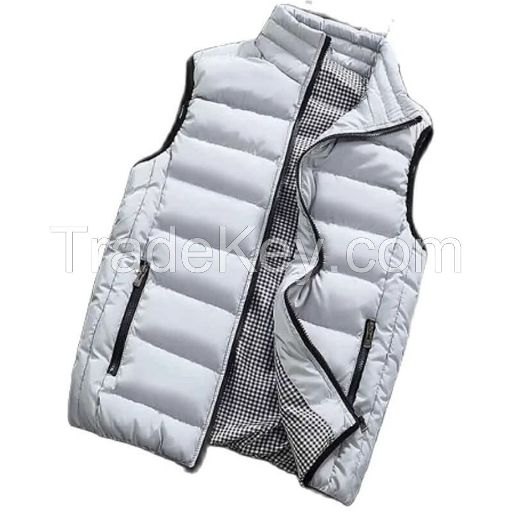 Wholesale custom style 2023 men's sweaters sleeveless quilting puffer jackets Vest winter cotton jacket