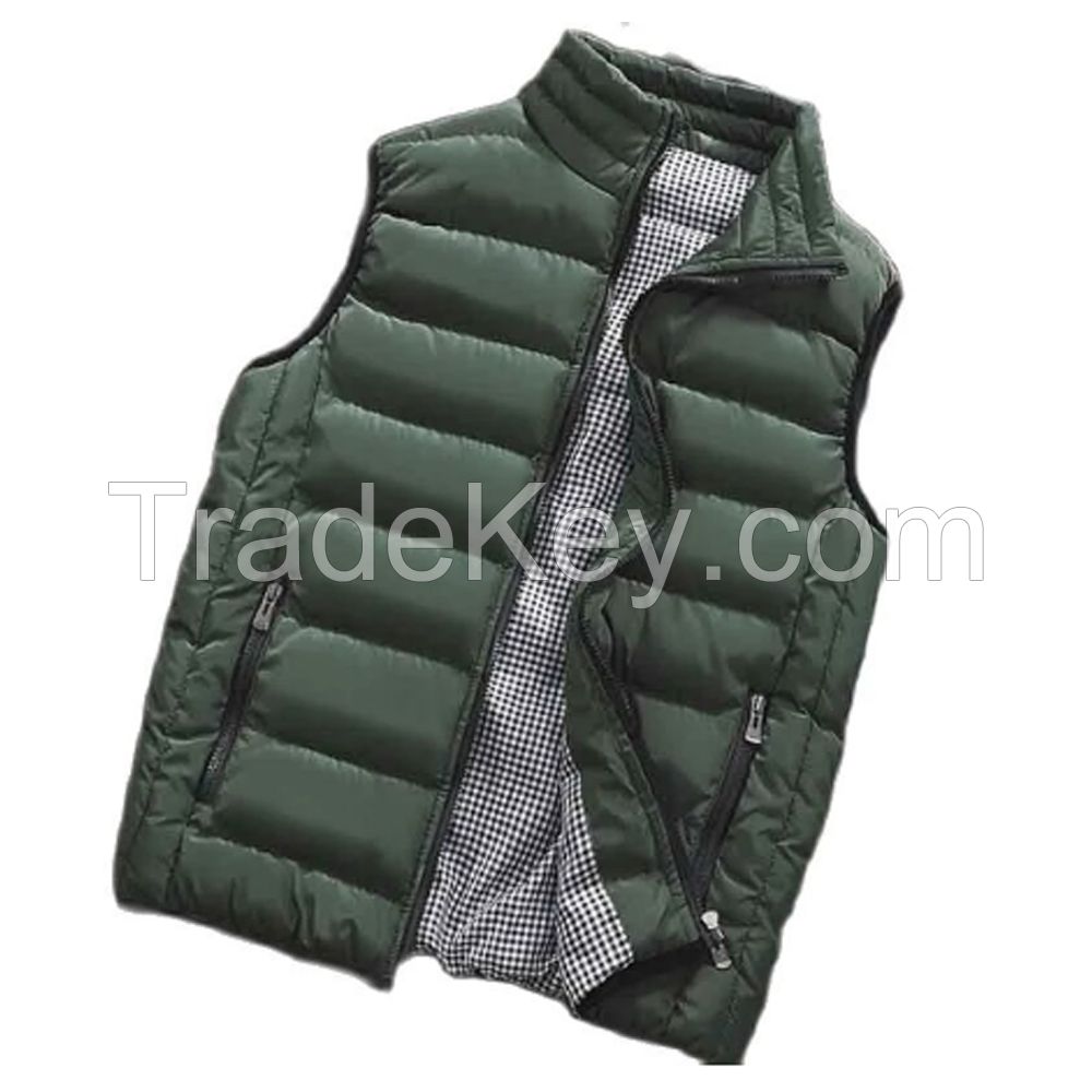 Wholesale custom style 2023 men's sweaters sleeveless quilting puffer jackets Vest winter cotton jacket