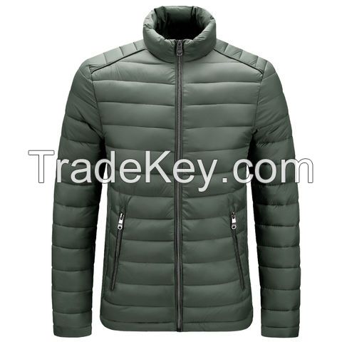 Custom factory recycled fibers lightweight men's padded winter jackets warm waterproof men puffer jacket