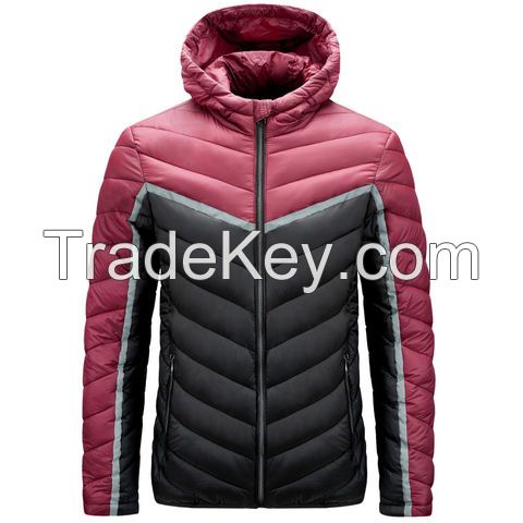 Custom Men's Logo Cotton Puffer Jacket Designer Winter Bubble Padded Coat Down Polyester Outdoor Puffer Jacket