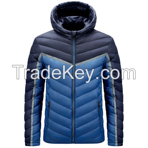 Custom Men's Logo Cotton Puffer Jacket Designer Winter Bubble Padded Coat Down Polyester Outdoor Puffer Jacket