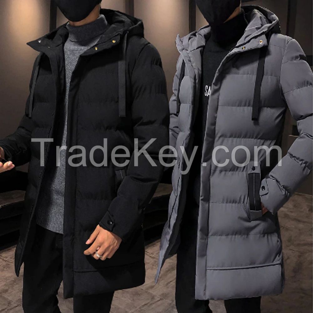 Wholesale high end quality long down puffer jacket men padded jackets men's long winter coats
