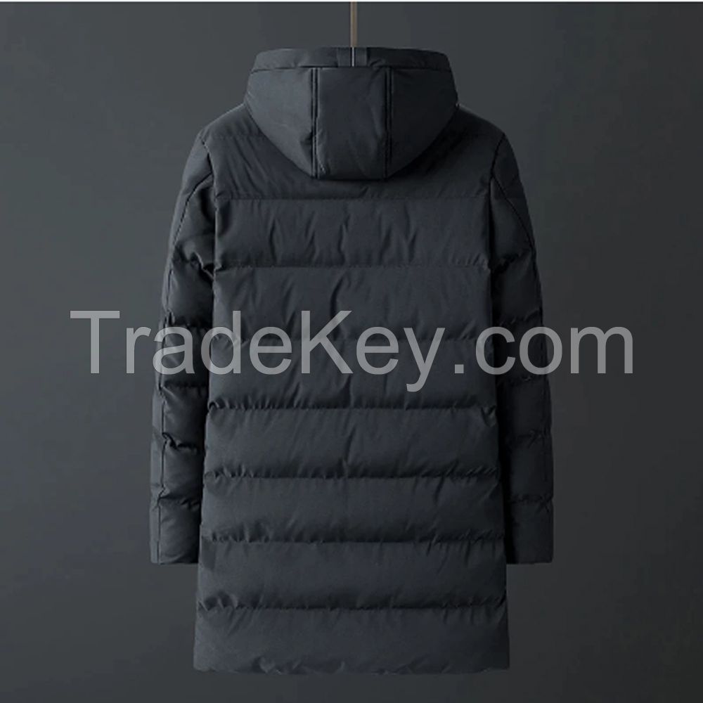 Wholesale high end quality long down puffer jacket men padded jackets men's long winter coats