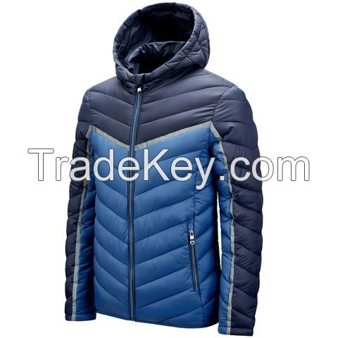 Custom Men's Logo Cotton Puffer Jacket Designer Winter Bubble Padded Coat Down Polyester Outdoor Puffer Jacket