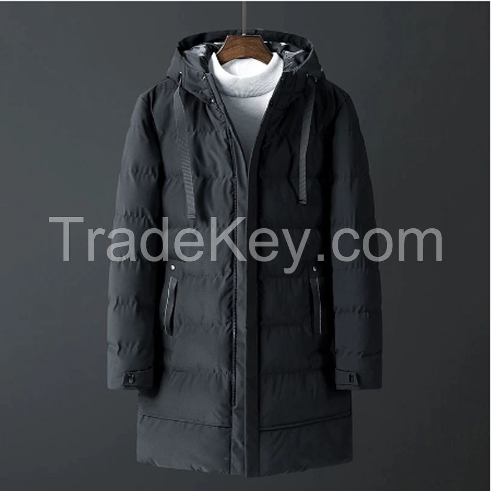 Wholesale high end quality long down puffer jacket men padded jackets men's long winter coats