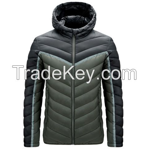 Custom Men's Logo Cotton Puffer Jacket Designer Winter Bubble Padded Coat Down Polyester Outdoor Puffer Jacket