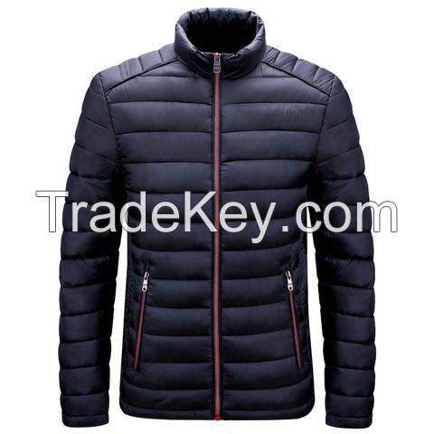 Custom factory recycled fibers lightweight men's padded winter jackets warm waterproof men puffer jacket