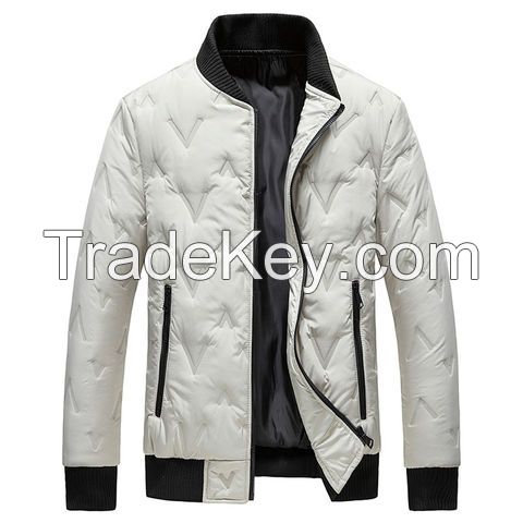 2023 Men Windbreak Thick Warm Jacket Windproof Cotton Padded Zipper Coats Men Stand Collar Puffer Jacket