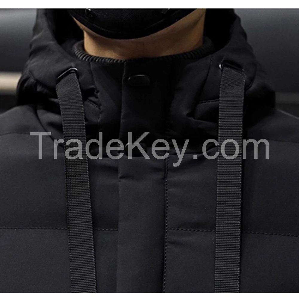 Wholesale high end quality long down puffer jacket men padded jackets men's long winter coats