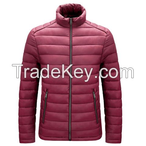 Custom factory recycled fibers lightweight men's padded winter jackets warm waterproof men puffer jacket