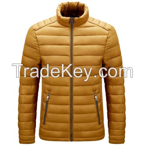 Custom factory recycled fibers lightweight men's padded winter jackets warm waterproof men puffer jacket