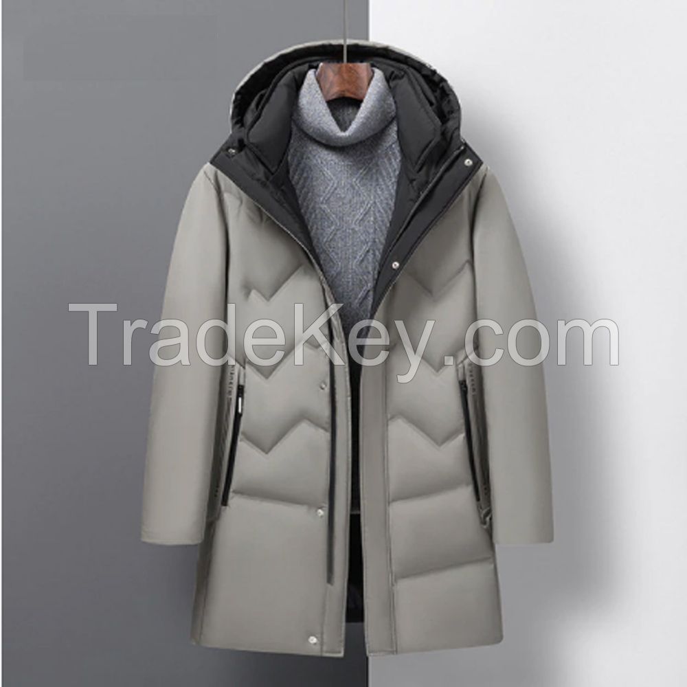 Wholesale Factory New Style Long Men's Winter Down Jacket Warm Men Puffer Coat