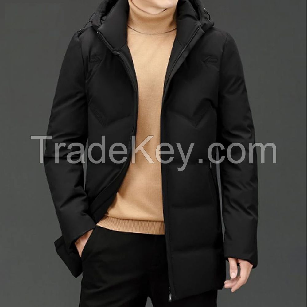 Hot selling 2023 winter outdoor thick bubble coat clothes custom utility hood long puffer jackets for men