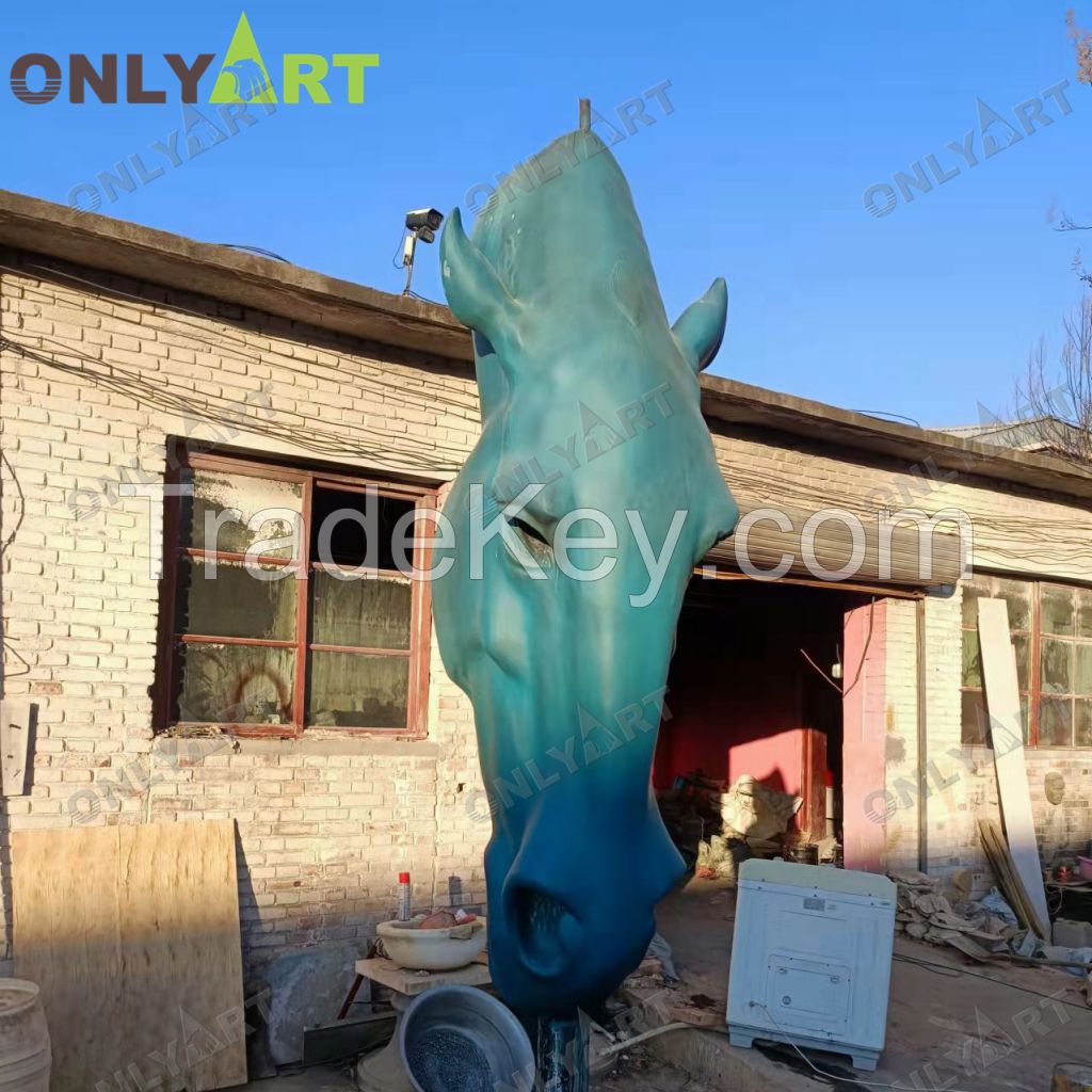 Customize large size metal casting bronze horse head statue sculpture for garden decoration