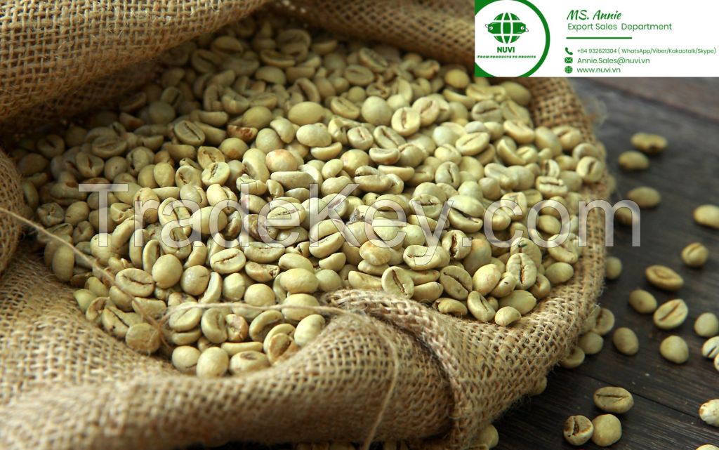 Raw coffee beans