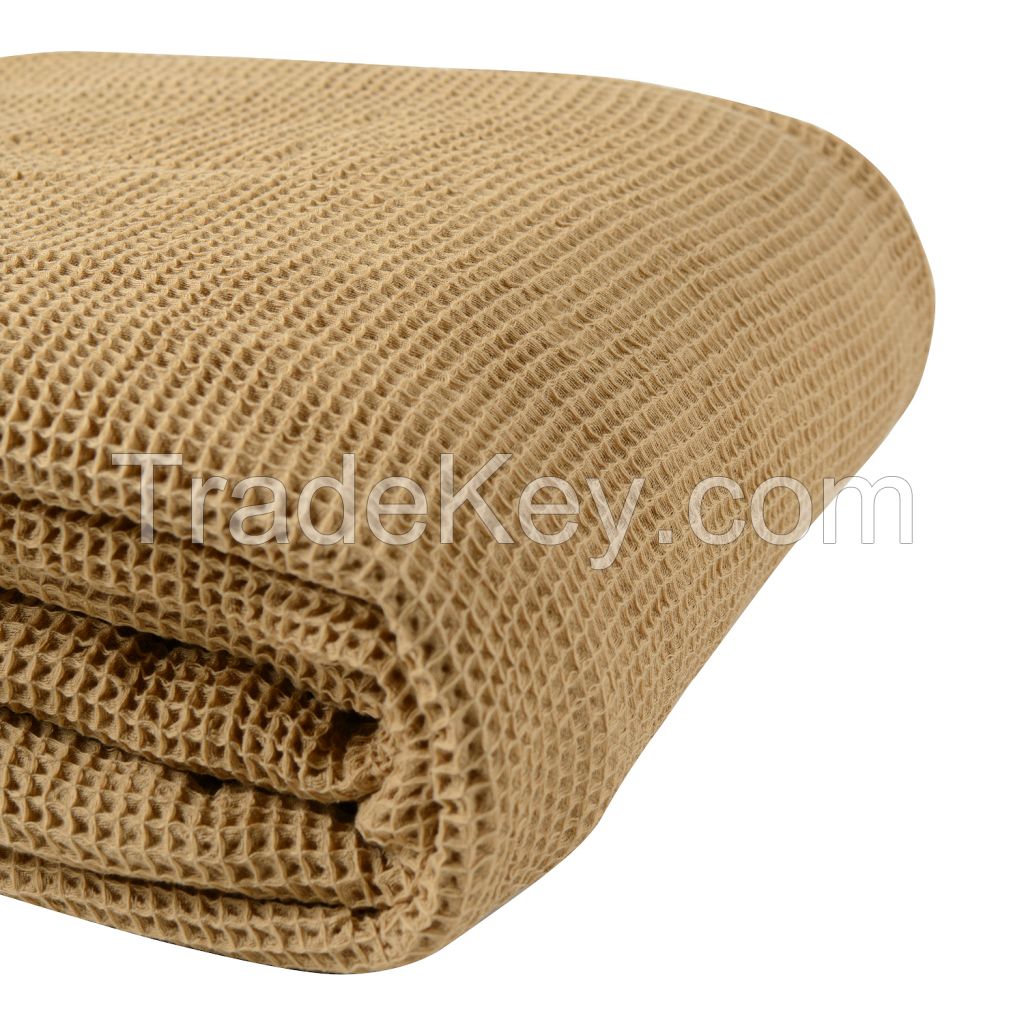 Cotton waffle throw, beige, collection Essential